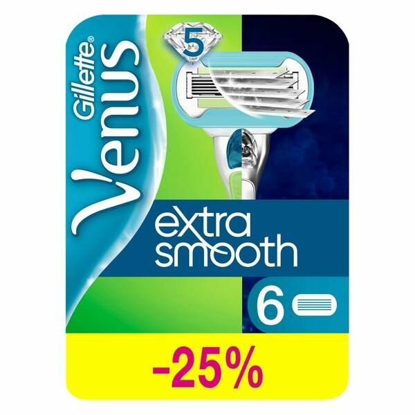 Кассеты Gillette (Жиллетт) сменные для безопасных бритв Venus Embrace, 6 шт.