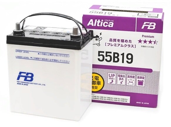 Аккумулятор автомобильный Furukawa Battery Altica Premium 50 А/ч 450 А обр. пол. 55B19L Азия авто (187x127x227) без бортика