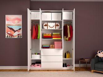 Шкаф для одежды "Мебель ГОСТ", аналог Икеа Мальм, 160x50x220