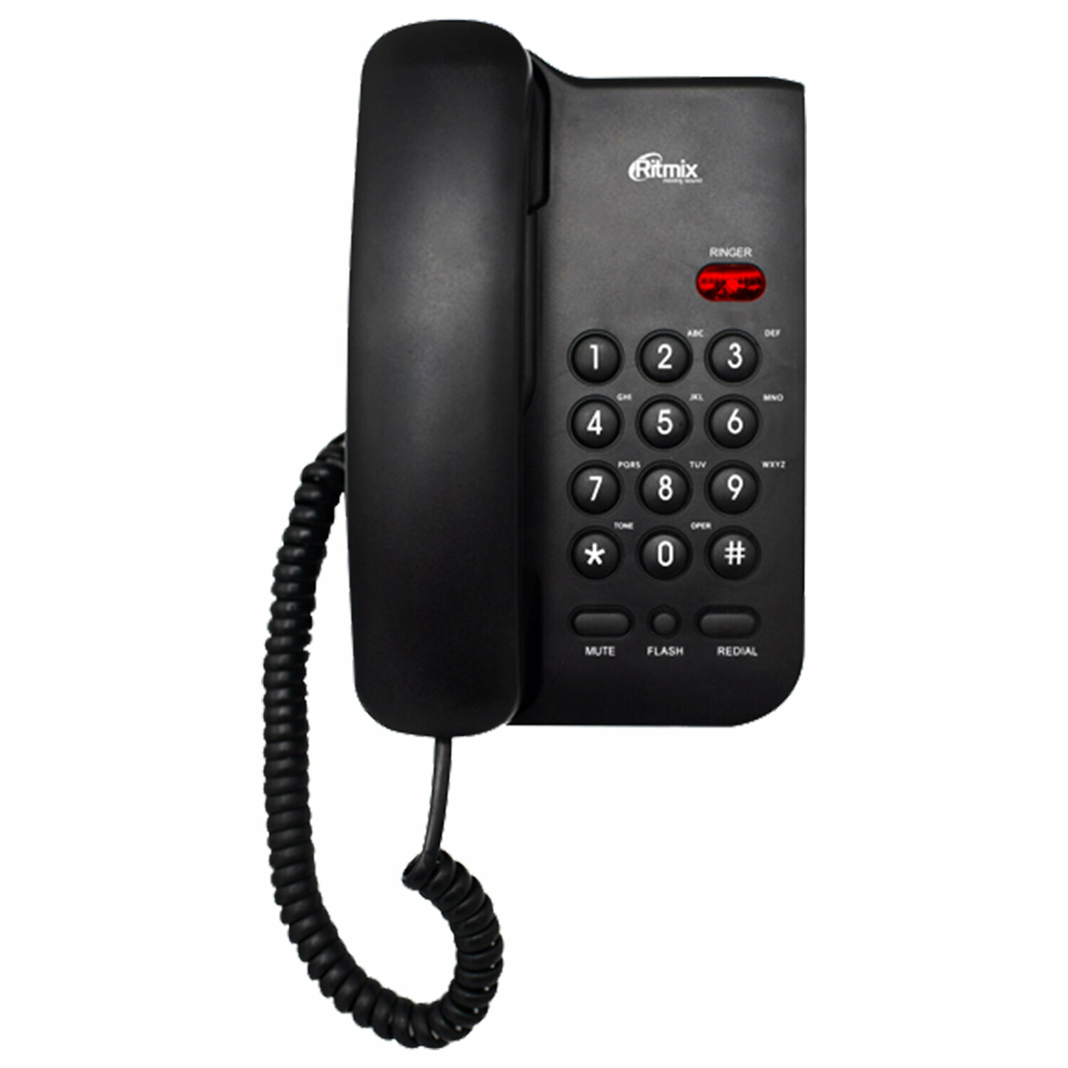 Телефон RITMIX RT-311 black световая индикация звонка тональный/импульсный режим повтор черный 80002231