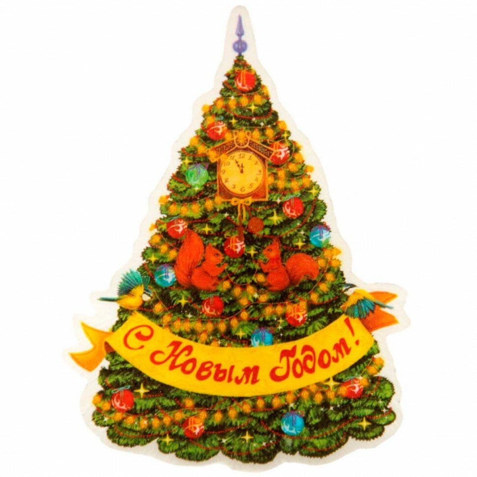 Пано новогоднее "Новогодняя елка в золотых узорах" со светодиодной подсветкой 11,5х9х3 см Феникс-Презент 42209