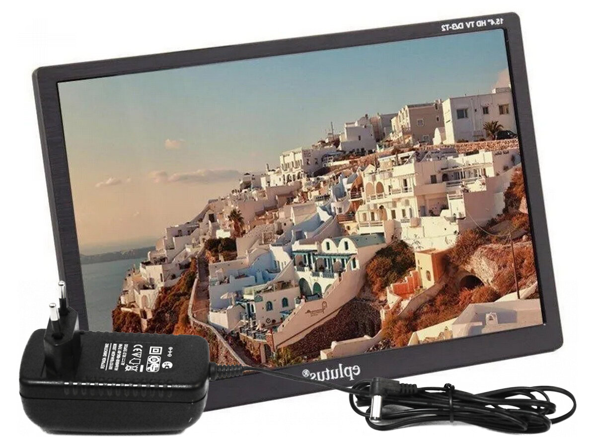 Портативный телевизор Телевизор Эплютус 159T (O45757ET) 15.4 цветной TFT ЖК черный. Встроенный аккумулятор 3500 mAh