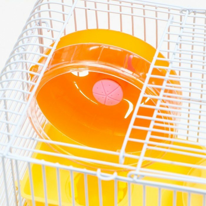 Клетка для грызунов "Пижон", 23 х 17 х 26 см, эмаль, жёлтая - фотография № 4
