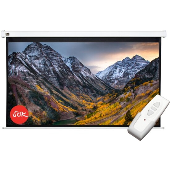 Экран с электроприводом SAKURA PRINTING Cinema S'OK SCPSM-186x105 84' 16:9 настенно-потолочный, моторизованный, Matt White, белый корпус