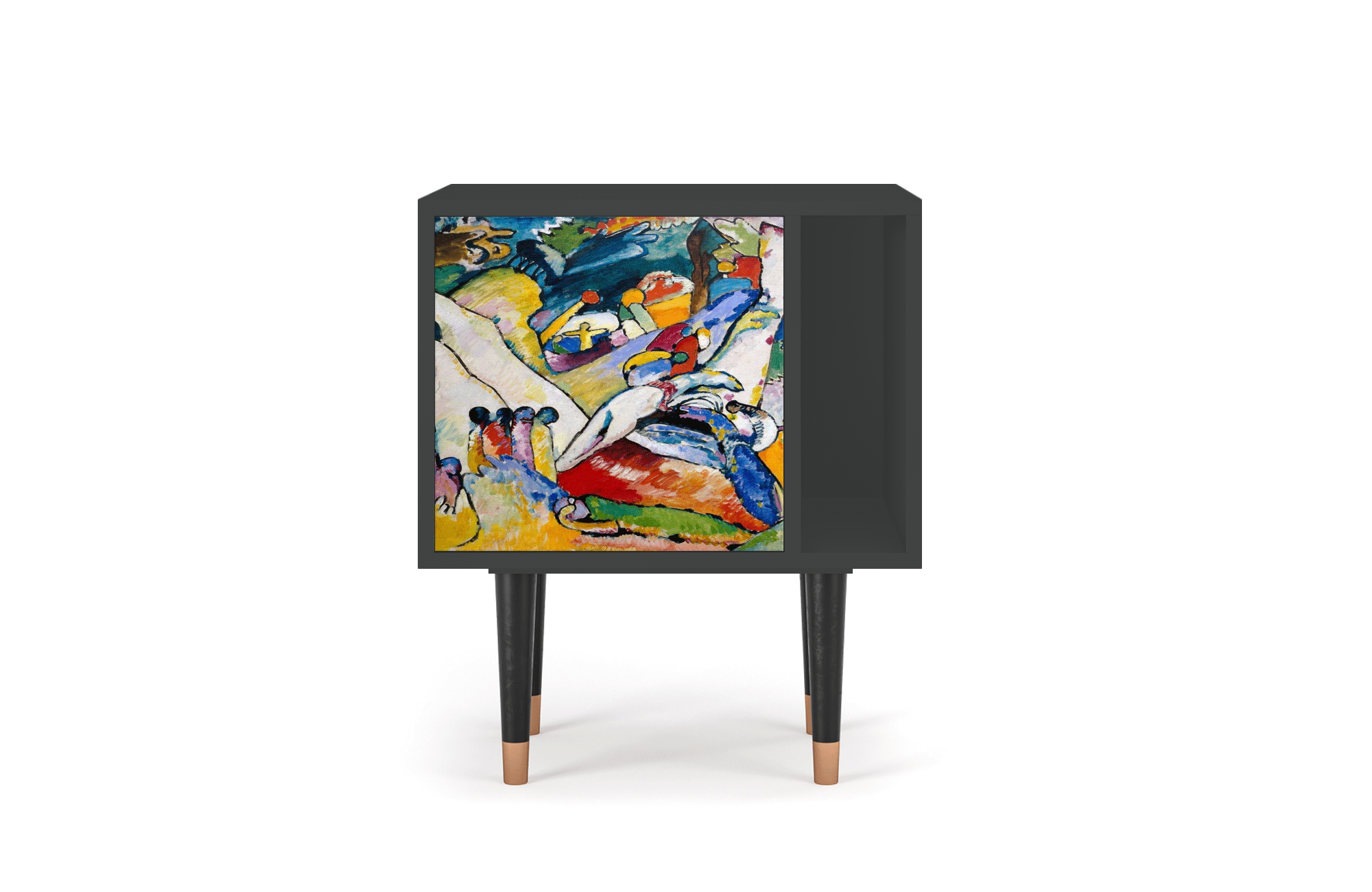 Прикроватная тумба - STORYZ - S2 Improvisation 26 by Wassily Kandinsky , 58 x 69 x 48 см, Антрацит - фотография № 2