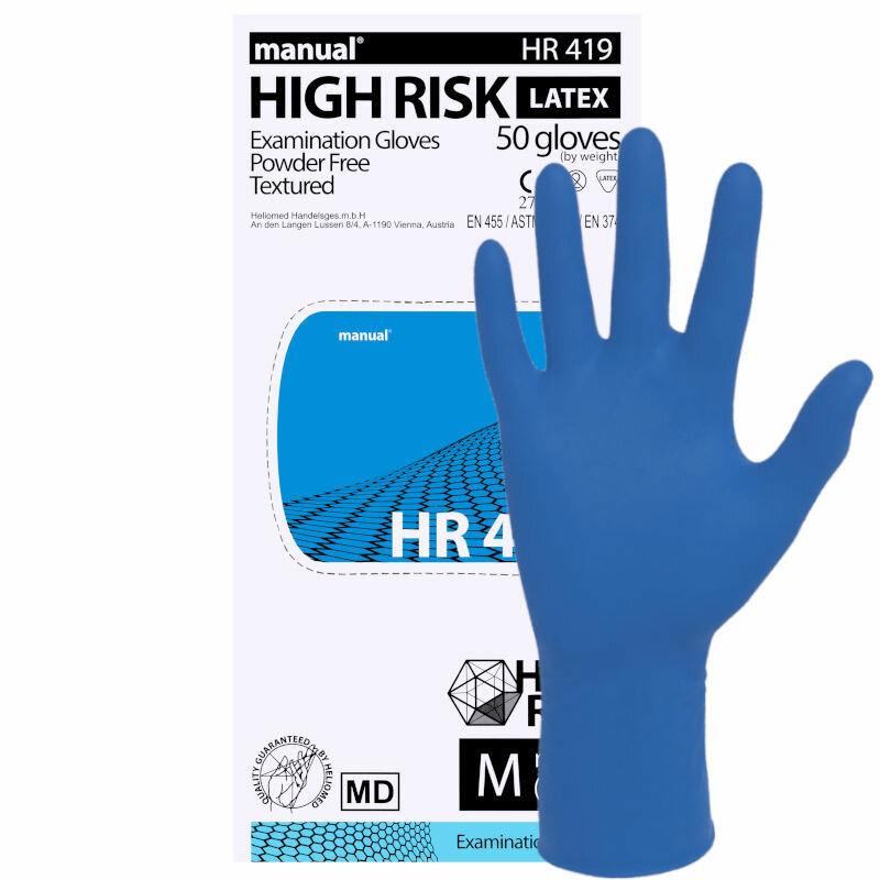 Перчатки смотровые Heliomed Manual High Risk HR419