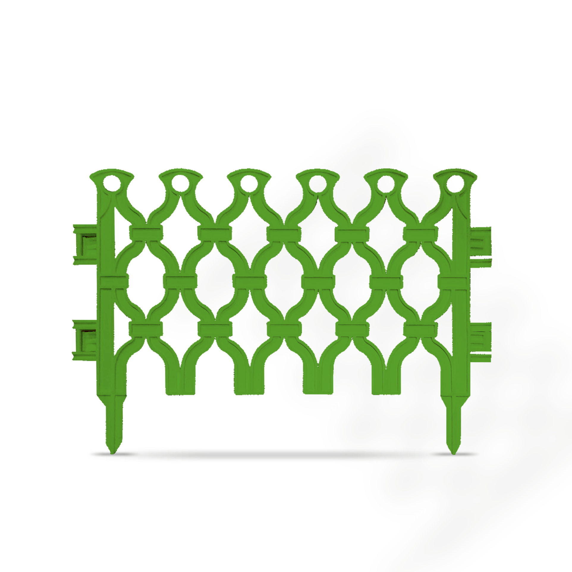 фото Декоративный садовый забор №1 (6 секций), зеленый