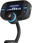 FM трансмиттер модулятор Bluetooth Handsfree GSMIN BT70 (быстрая зарядка QC + USB 2.4А, Micro SD, BT 5.0) громкая связь в авто (Черный) - изображение