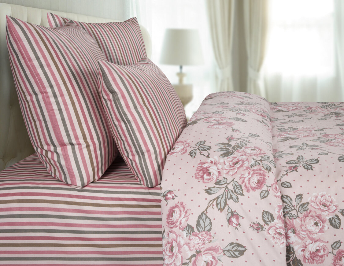 Поплин ЗефирТекс Постельное белье Valley of roses, поплин, цветы, розовый (2 спальный Макси с нав. 70х70 см,) - фотография № 3