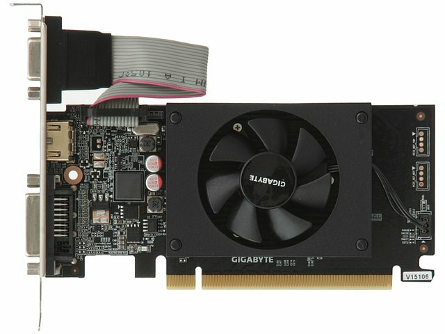 Видеокарта GIGABYTE Видеокарта GIGABYTE GeForce GT 710 GV-N710D3-2GL (GeForce GT 710, 2ГБ DDR3, D-Sub, DVI, HDMI) (PCI-E) (ret)