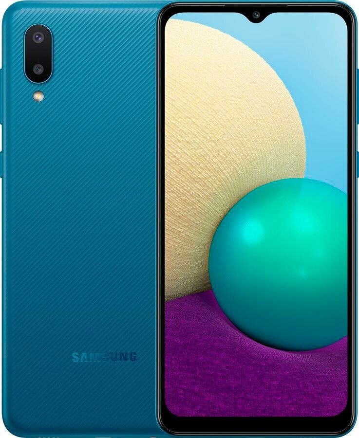 Смартфон Samsung Galaxy A02 SM-A022 32ГБ, синий (sm-a022gzbbcau)