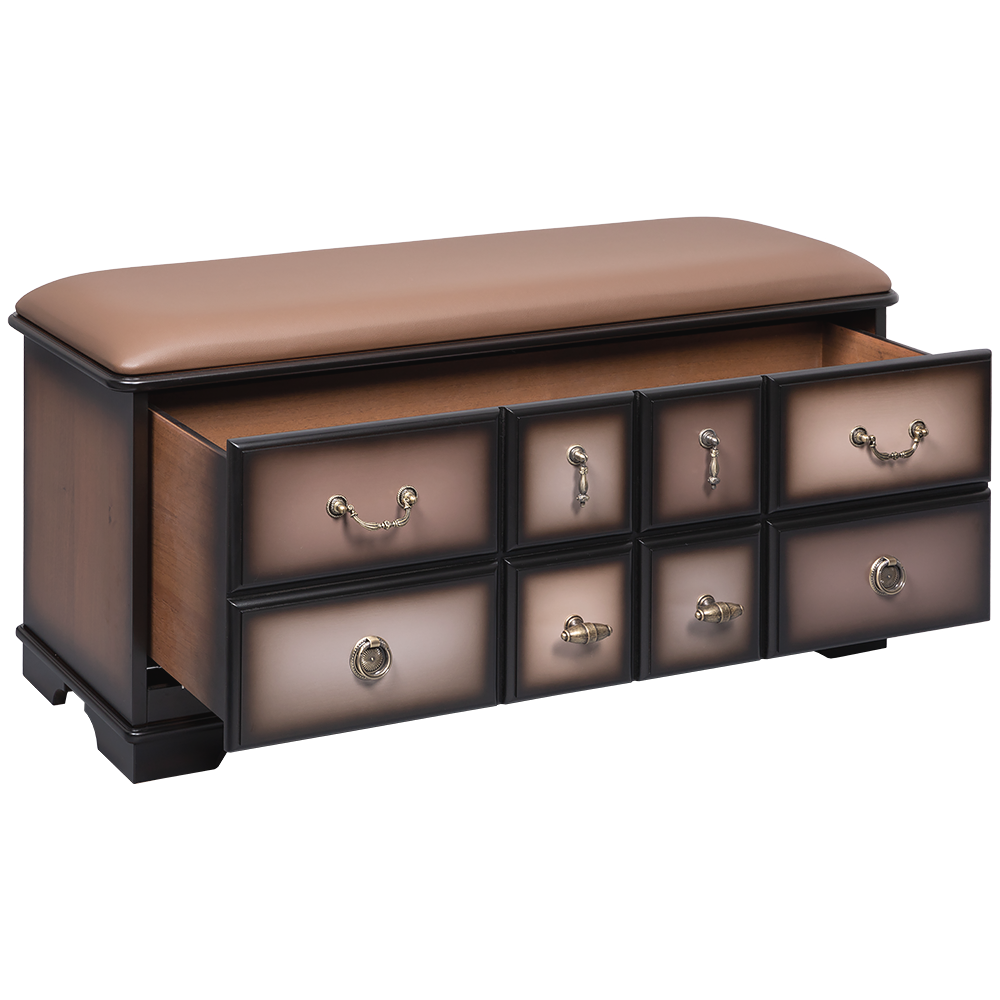 Банкетка Bogacho Пандора 4 с ящиком темно коричневая цвет фасада шоколад ручная работа - фотография № 5