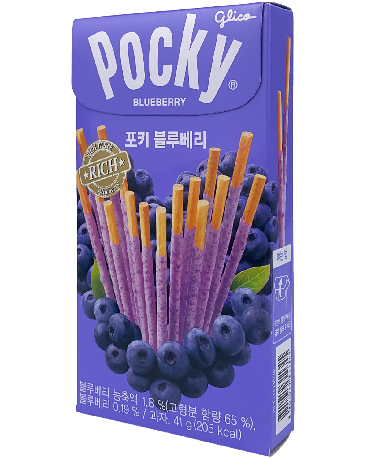 Печенье "Палочки Pocky" Поки BLUEBERRY - Голубика, 2шт, Корея / Корейские сладости - фотография № 4