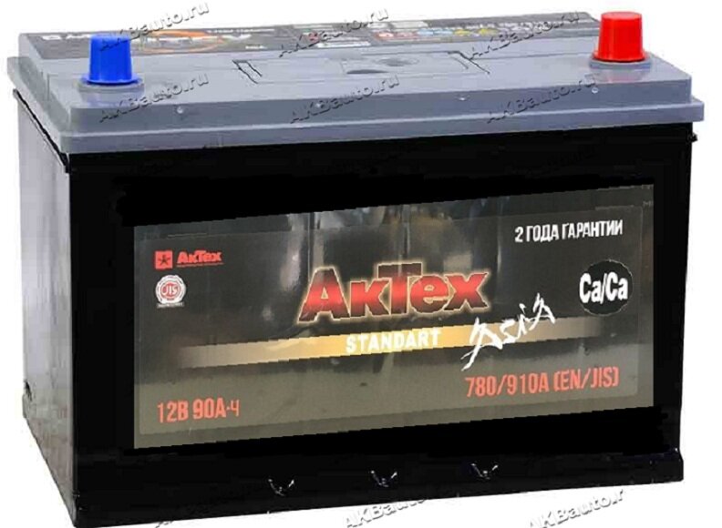 Аккумулятор автомобильный АкТех Standart Asia 115D31L 90 А/ч 780 А обр. пол. Азия авто (306x173x225) с бортиком 2021г