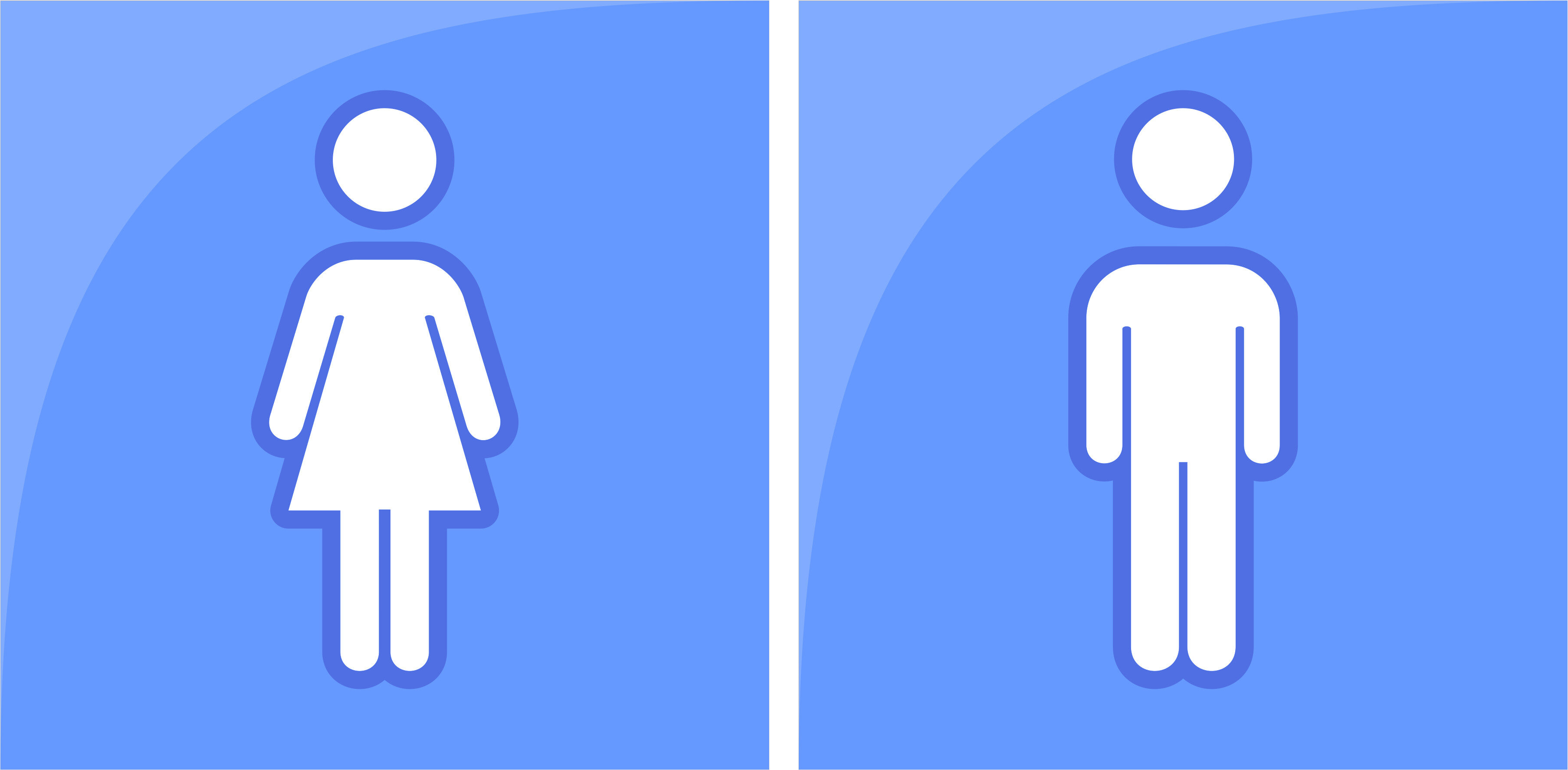 Табличка Туалет мужской и женский 150х150 мм, 2шт.