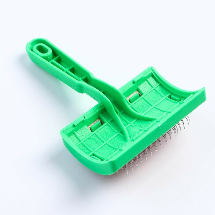 фото Пуходерка полукруглая малая с каплями, 8,5 х 13 см, зелёная 7437961