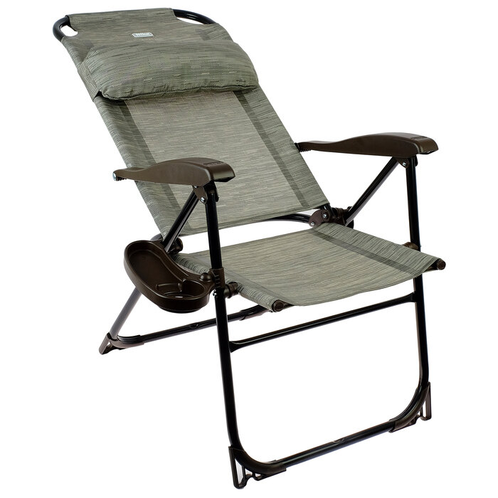 Кресло-шезлонг с полкой КШ2/4, 75 x 59 x 109 см, серый - фотография № 2
