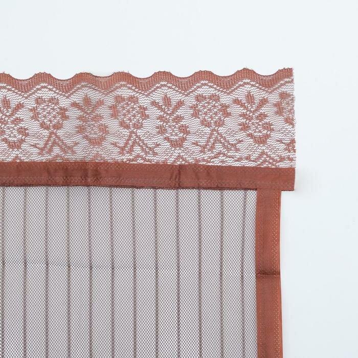 Сетка антимоскитная для дверей, 100 × 210 см, на магнитах, цвет коричневый - фотография № 3