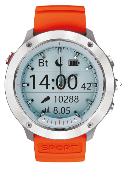 Смарт-часы GEOZON Hybrid Silver (Black + orange strap)