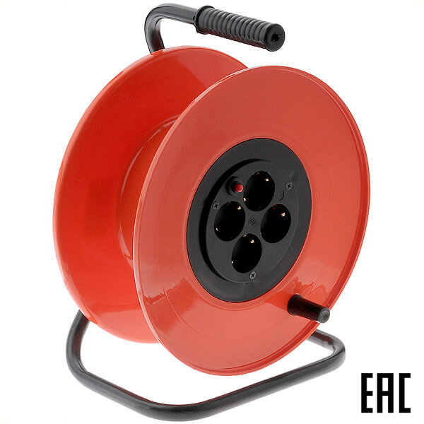 фото Катушка 40029 пластик 4 роз. "евр" IP20 D=300мм Ш=95мм 16А т/реле Электроконтакт