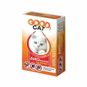 GOOD Dog Антипаразитарные БИО капли для Котят и Кошек от блох и клещей 1мл (3 флакона)