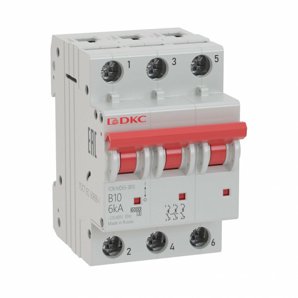 DKC YON pro Автоматический выключатель модульный MD63 3P 32А C 6kA MD63-3C32-6 (20 шт.)