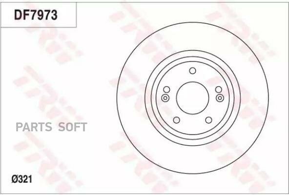 TRW DF7973 DF7973_диск тормозной передний!\ Kia Sorento, Hyundai Santa Fe 2.0-2.4i/CRDi 09 2шт