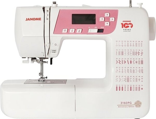 Швейная машина Janome 3160 PG 60 операций, горизонт.челнок, 7 видов автоматических петель, ЖК-диспл