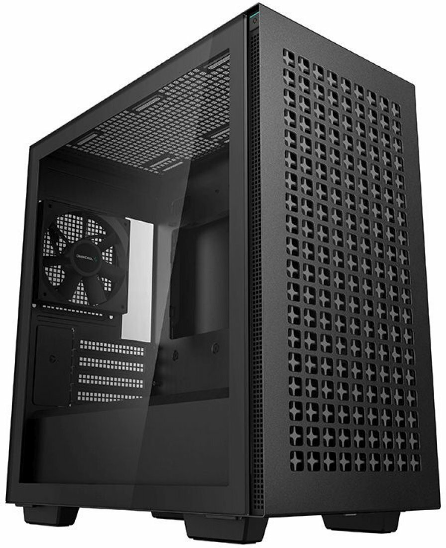 Корпус MiniTower DeepCool CH370 черный без БП mATX TG window 1x120mm fan (R-CH370-BKNAM1-G-1)