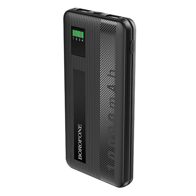 BOROFONE Портативный аккумулятор Borofone BT32 Precious 10000mAh, вх.: Micro-USB/USB-C/Lightning, вых.: 2xUSB-Af, LED, чёрный