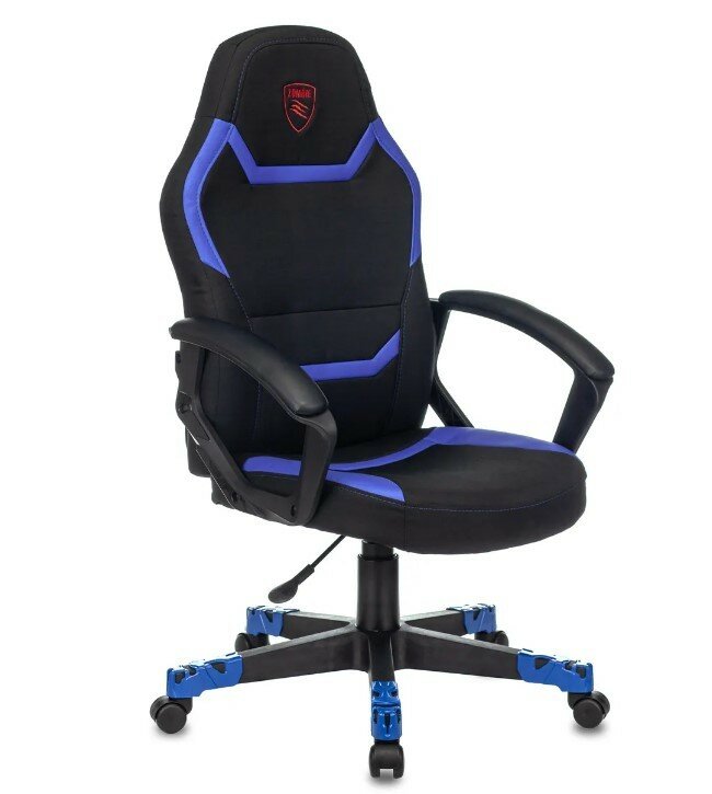 Кресло игровое ZOMBIE 10 BLUE черный/синий искусст.кожа/ткань крестовина пластик