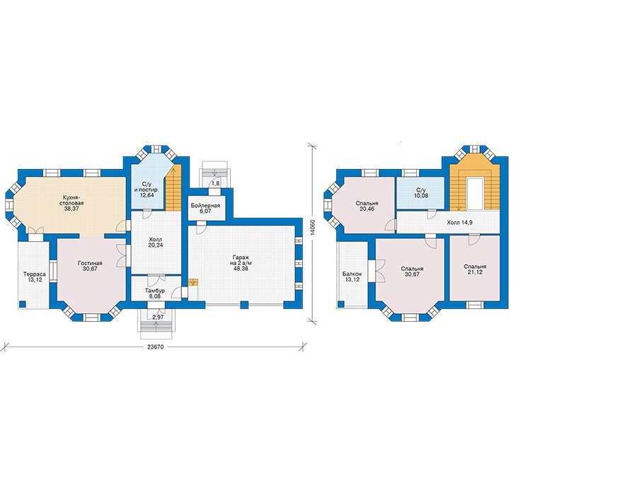 Проект дома Plans-64-53 (262 кв.м, газобетон) - фотография № 2