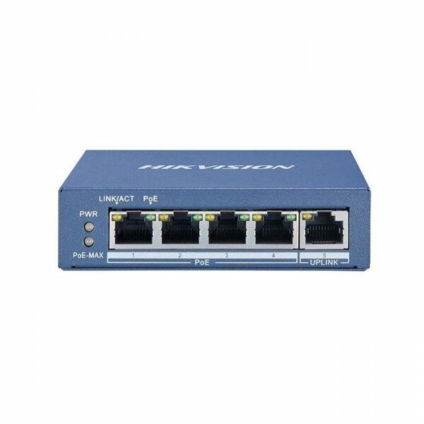 Коммутатор HIKVISION 4PORT 1000M POE DS-3E0505P-E/M, синий