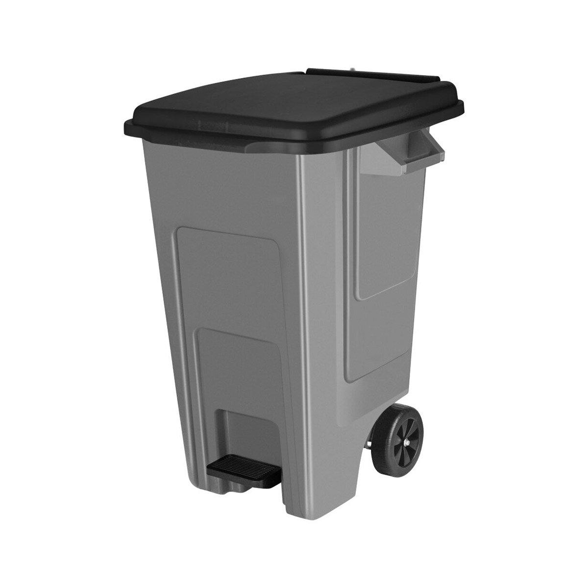 Бак для мусора Spin&Clean Freestyle, с педалью, на колесах, 100 л, темно-серый - фотография № 1