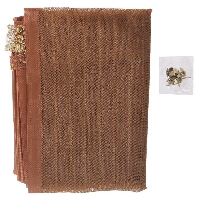 Сетка антимоскитная для дверей, 90 × 210 см, на магнитах, цвет коричневый - фотография № 6
