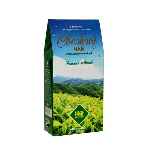 Чай зелёный ТМ "Свежий чай" - Зеленый завиток, 90 гр.