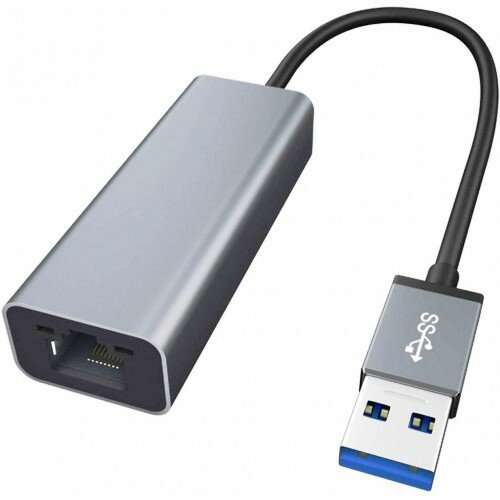 Сетевая карта RJ-45 KS-is KS-482 USB3.0 на LAN Ethernet кабель адаптер AX88179A - чёрный