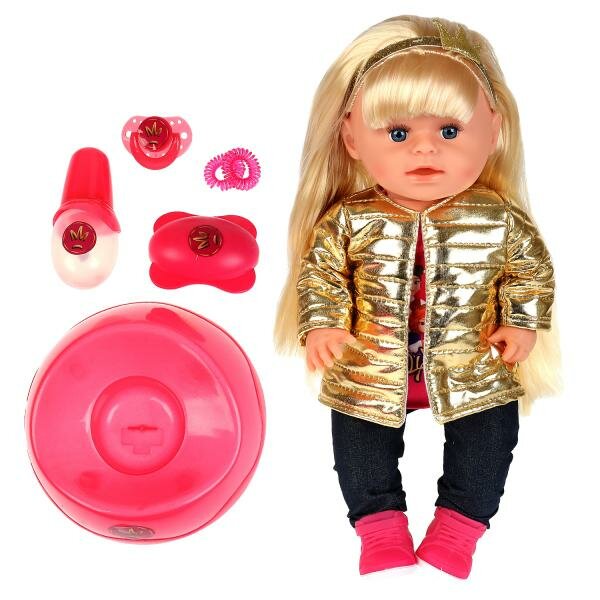 Кукла озвученная Карапуз Царевны Пьет писает плачет 45 фраз 6 аксессуаров 40 см Y40SBB-DPC-5PR-RU 326529