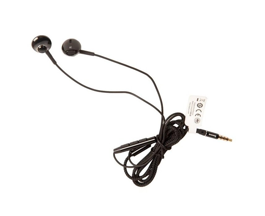 Headphones / Наушники BASEUS H06 проводные с микрофоном и пультом управления, jack 3.5 мм, черный