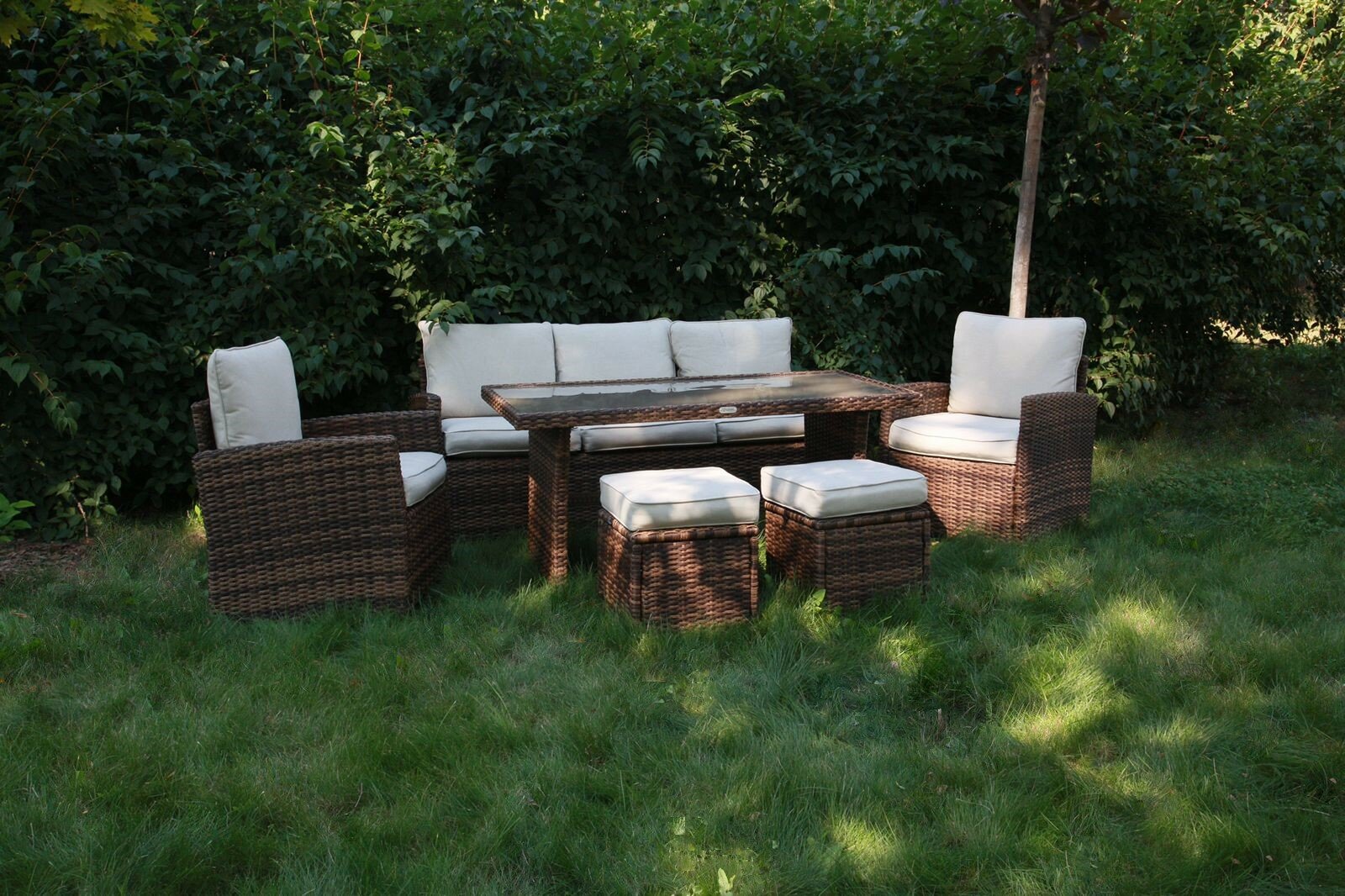 Комплект мебели ZOYA из искусственного ротанга коричневый - фотография № 9