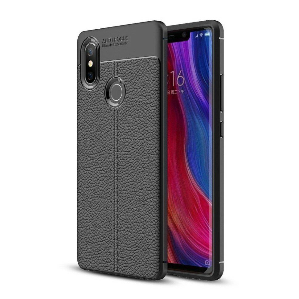 Чехол-накладка Litchi Grain для Xiaomi Mi 8 SE (черный)