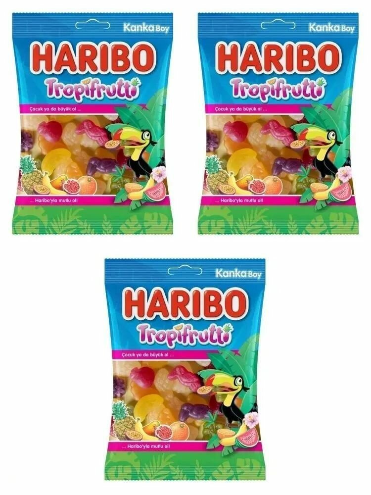 Мармелад харибо (HARIBO) Тропические фрукты, 3 упаковки по 80 гр