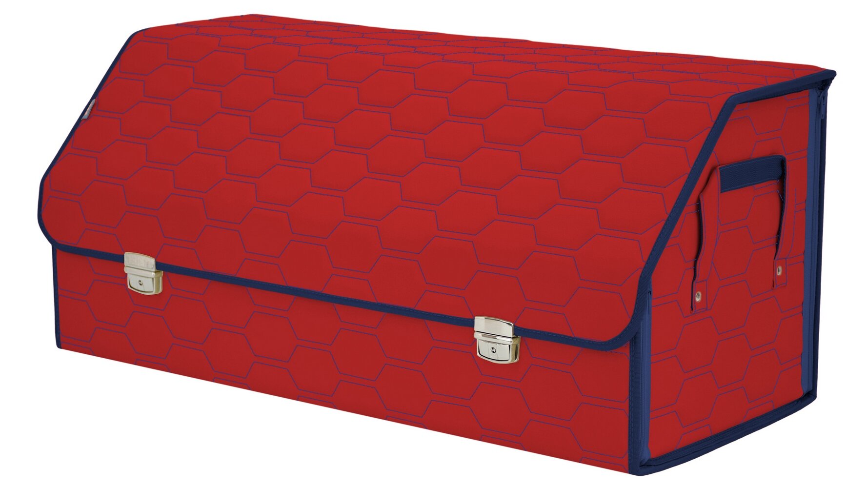 Органайзер-саквояж в багажник "Союз Премиум" (размер XXL). Цвет: красный с синей прострочкой Соты.
