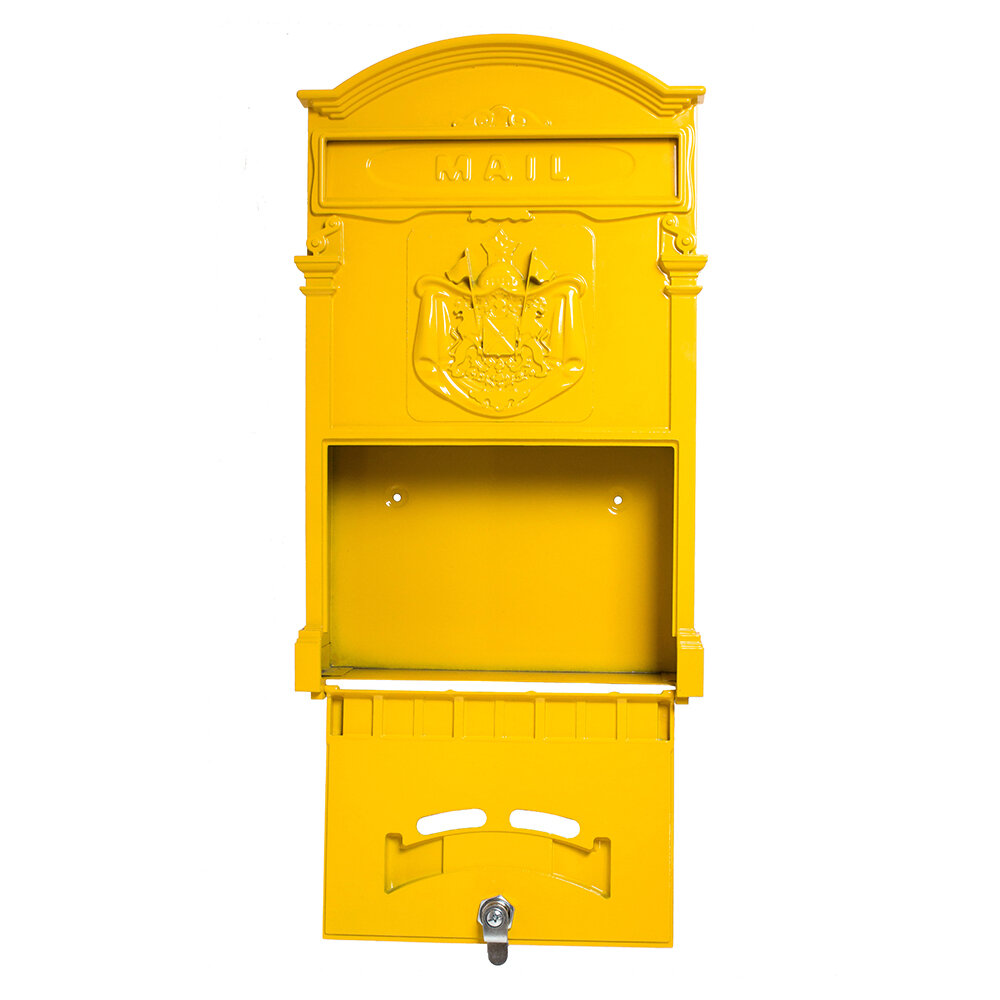 Почтовый ящик с замком уличный металлический для дома №4010 желтый, Аллюр - фотография № 9