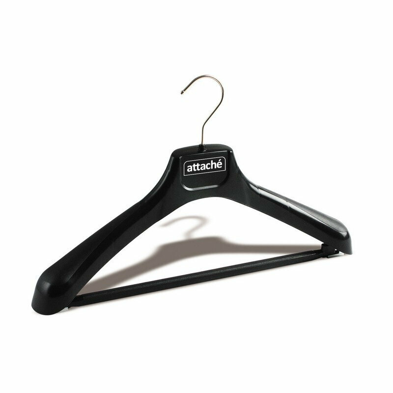 Вешалка-плечики пластмассовая Attache со съемной перекладиной черная (размер 46-48), 49915 - фотография № 2