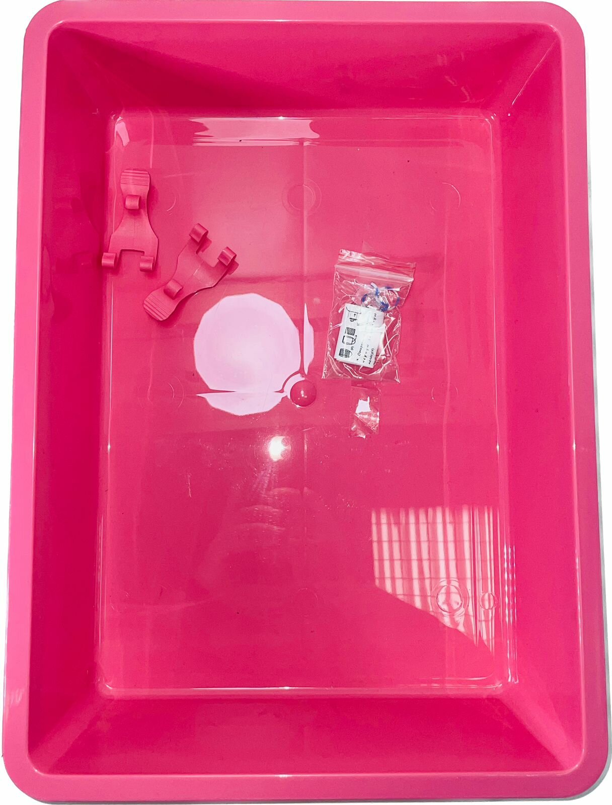 Клетка-террариум Зооэкспресс, для грызунов с метал. дверкой, 33х24х15, малый, розовый - фотография № 6