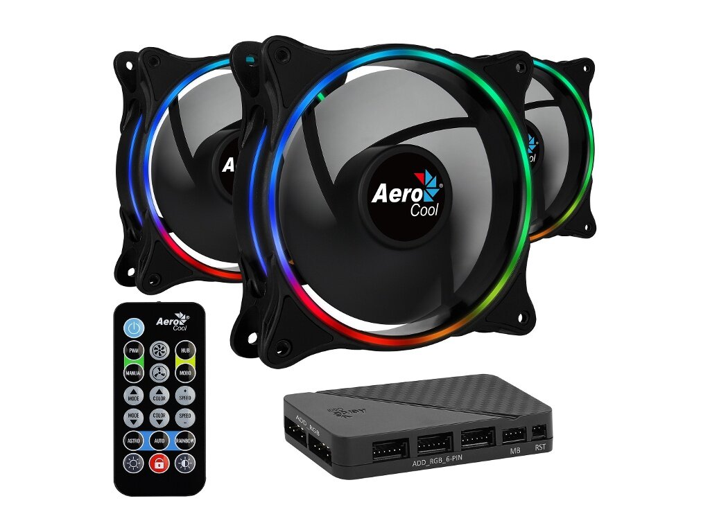 Комплект вентиляторов AeroCool Eclipse 12 Pro, черный/ARGB