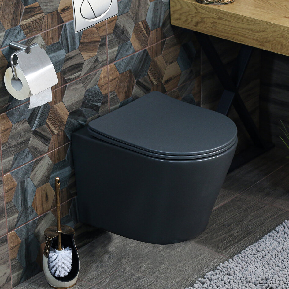 фото Унитаз подвесной безободковый Melana MLN-310302MDG