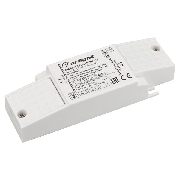 Arlight Блок питания ARJ-SP-15-PFC-TRIAC-INS (15W, 26-42V, 0.2-0.35A) (Arlight, IP20 Пластик, 5 лет)