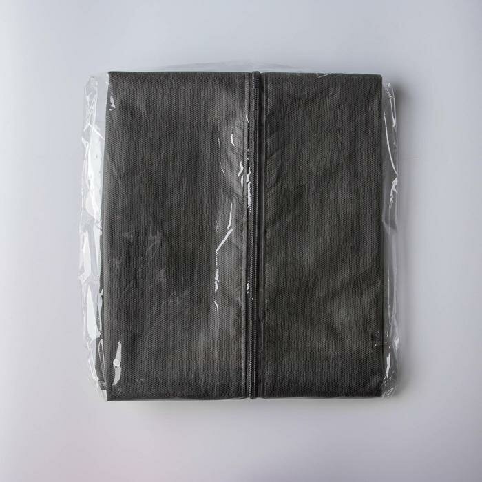 Чехол для одежды с окном, 60×120 см, спанбонд, цвет серый - фотография № 6